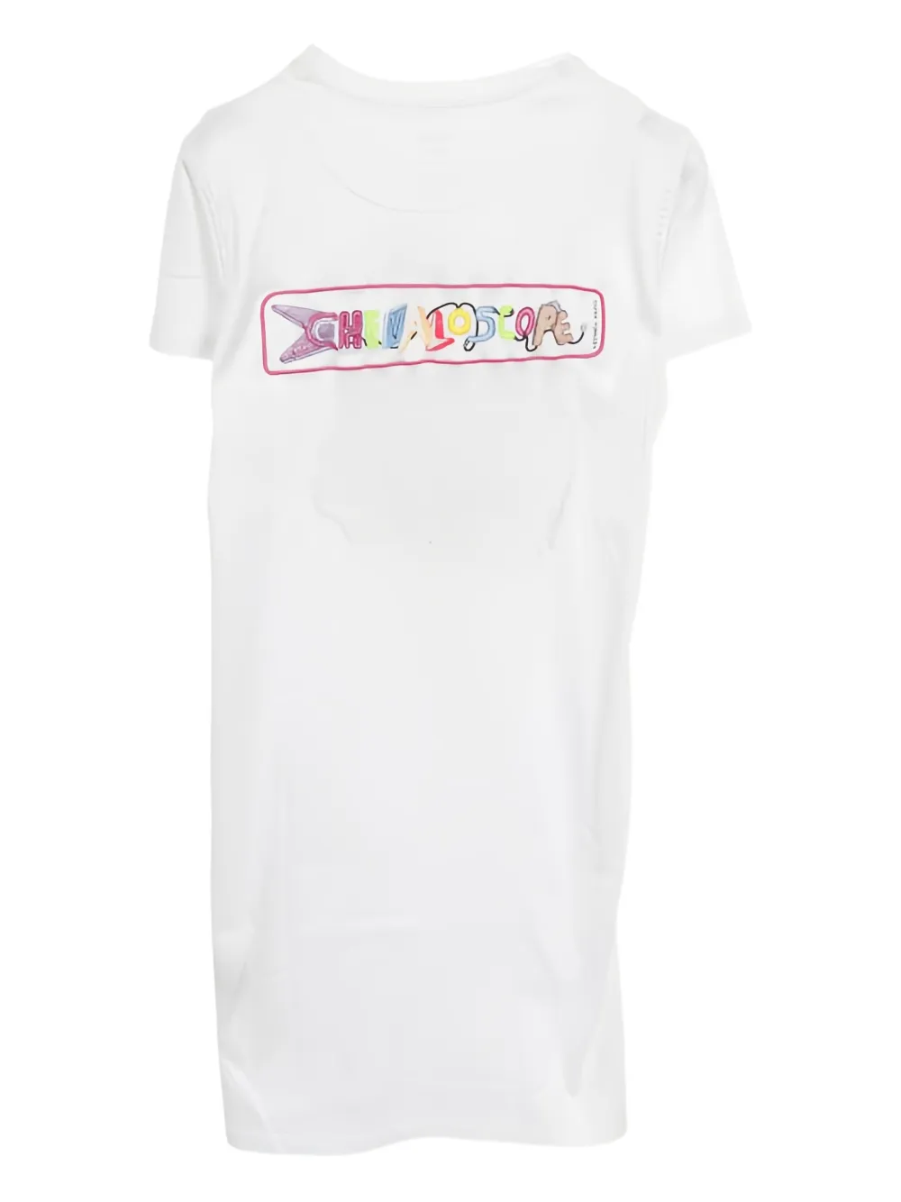 Pre-owned Hermes Chevalo Scope Embroidered T-shirt Dress In White