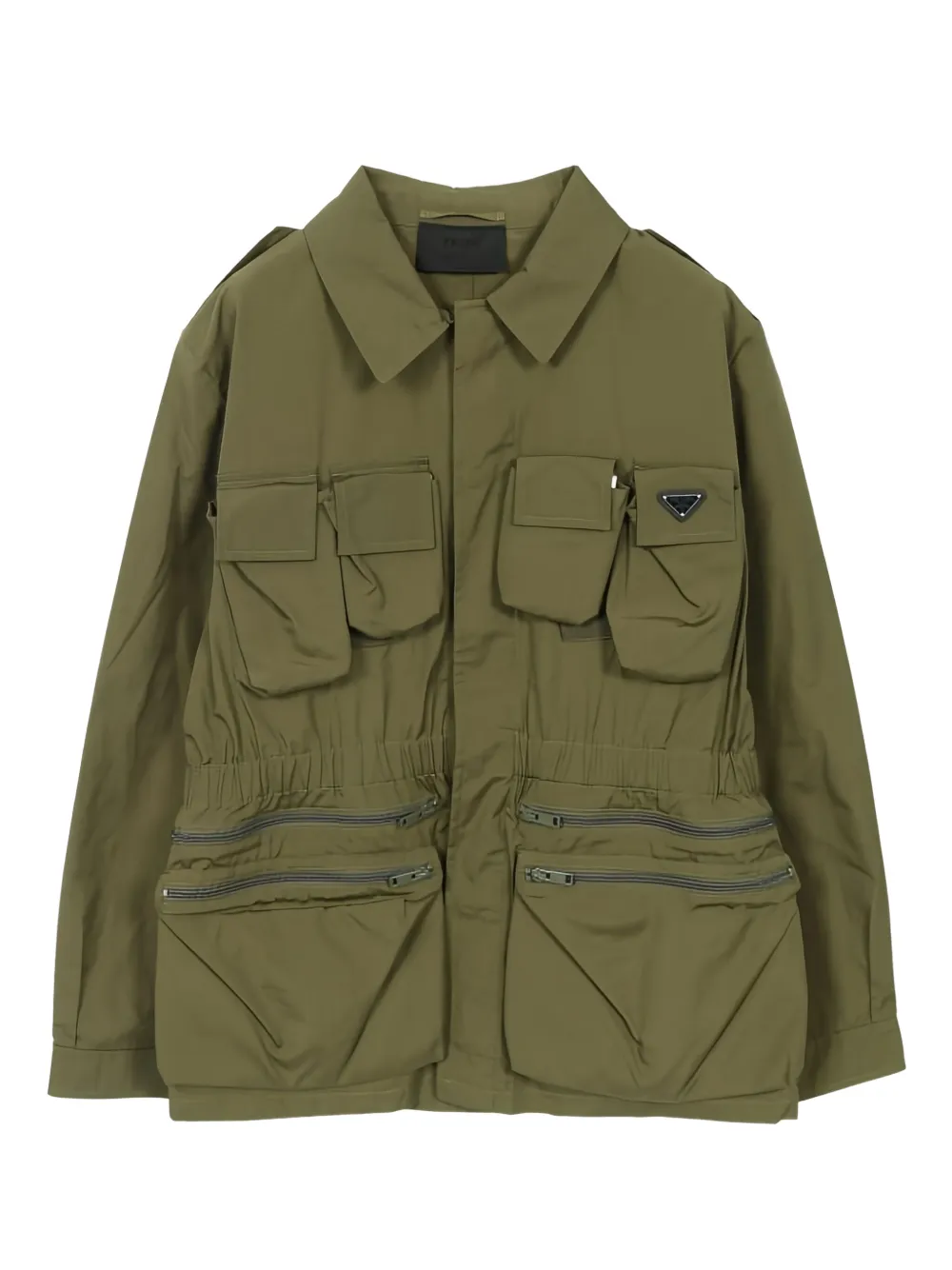 Prada Pre-Owned 2020s triangle-plaque safari Jacket | Green | Image 1