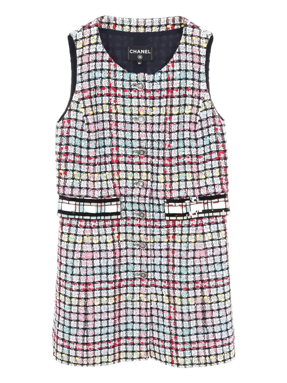 CHANEL Pre-Owned Cocomark button tweed gilet - Weiß