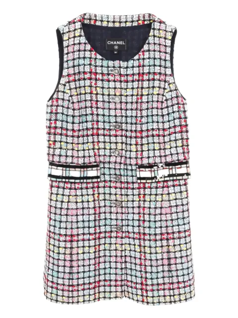 CHANEL Pre-Owned Cocomark button tweed gilet