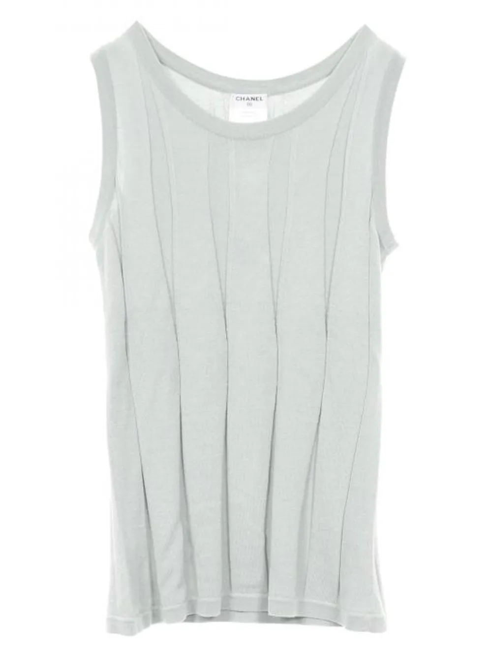CHANEL Pre-Owned ribbed top | Green | Image 1
