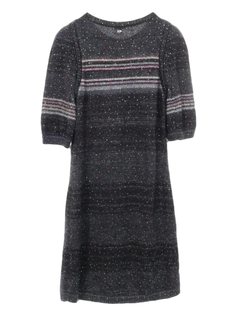CHANEL Pre-Owned Gebreide jurk met stras - Grijs