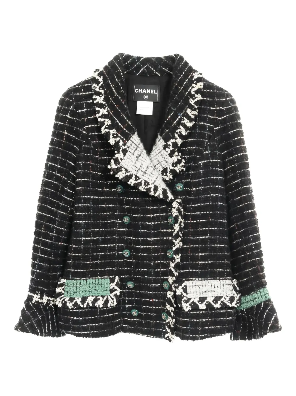 CHANEL Pre-Owned chamarra de tweed Coco Mark | negro | Image 1