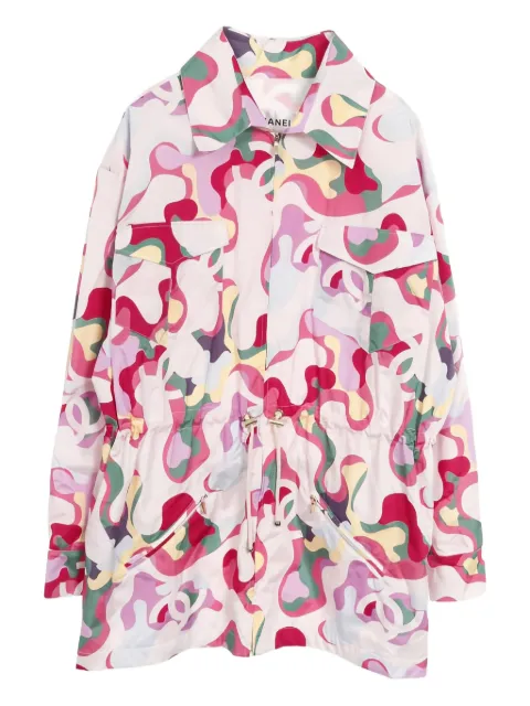 CHANEL Pre-Owned Coco mark zip-silk jacket