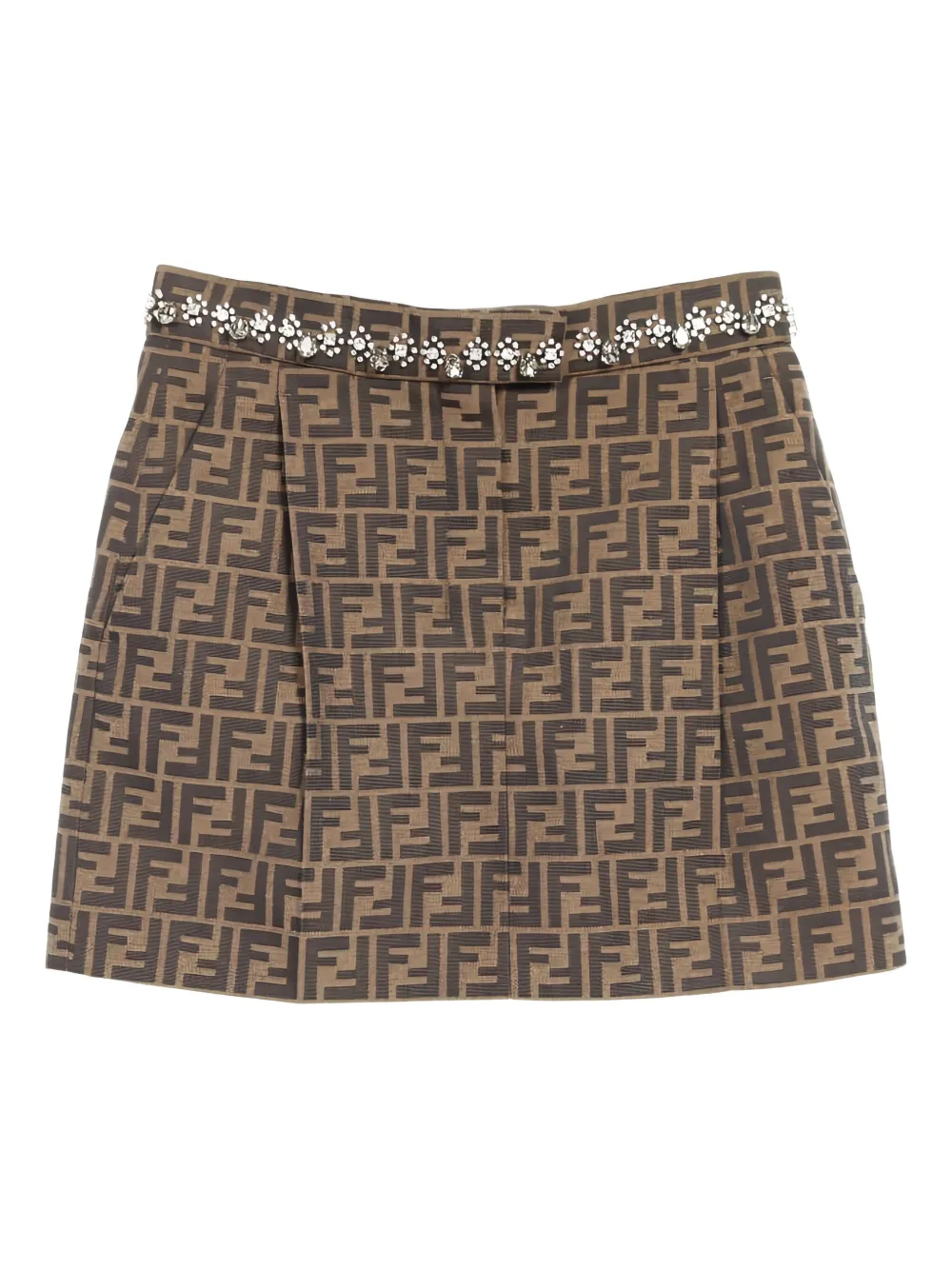 Fendi Pre-Owned zucca-embellished skirt | Brown | Image 1