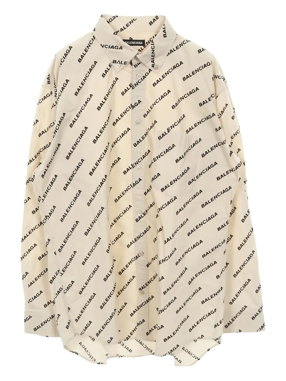 Balenciaga Pre-Owned 2010s logo button-down shirt | Neutrals | Image 1