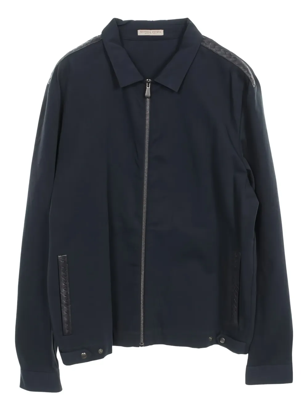 Bottega Veneta Pre-Owned Intrecciato leather-trim jacket | Blue | Image 1