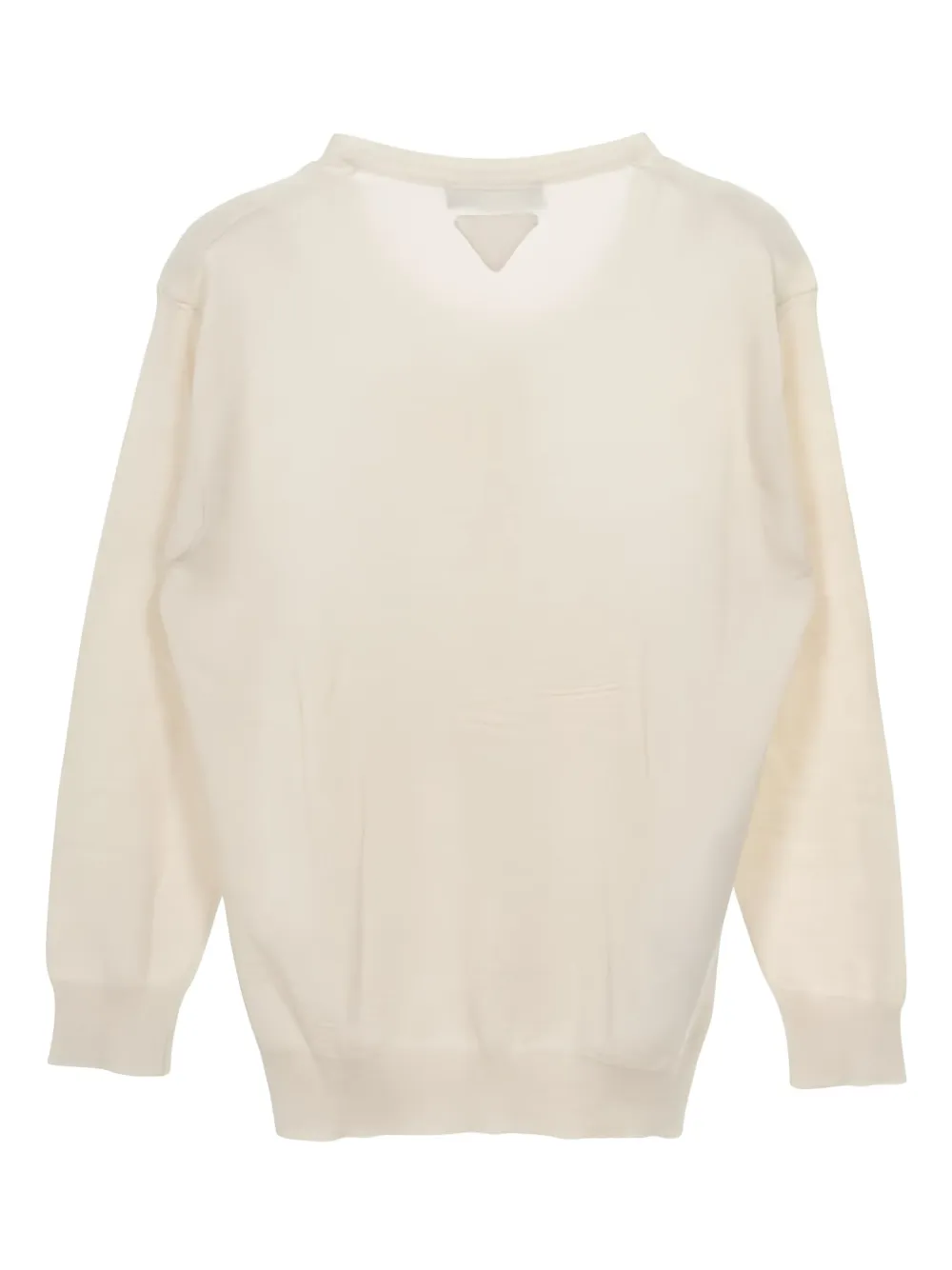 Pre-owned Prada Button Triangle-logo Cardigan In Neutral