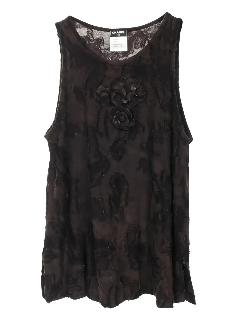 CHANEL Pre-Owned 1986-1988 floral tank top | Grey | Image 1