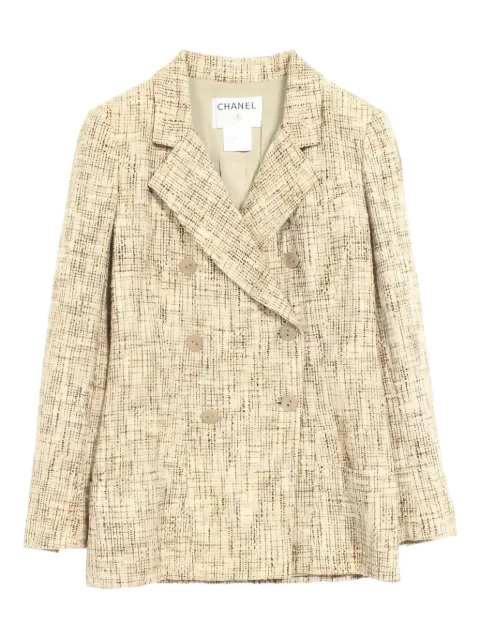 CHANEL Pre-Owned blazer de tweed con doble botonadura 1986-1988