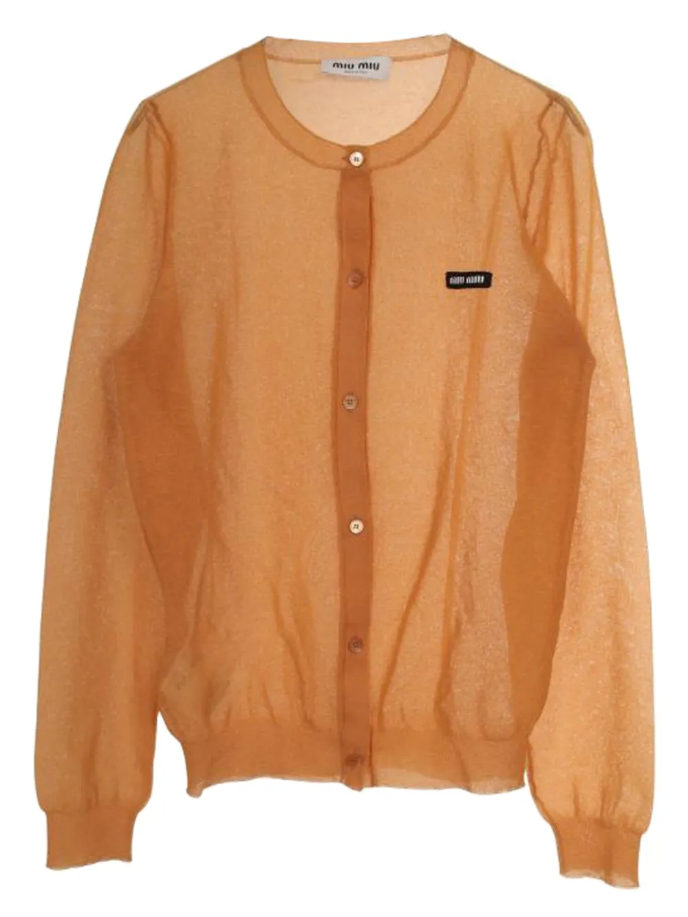 Pre-owned Miu Miu 2010s Logo-patch Cardigan In Orange