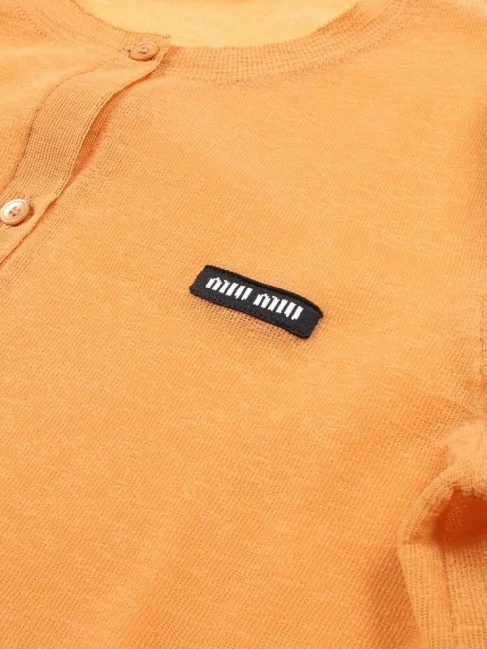 Pre-owned Miu Miu 2010s Logo-patch Cardigan In Orange