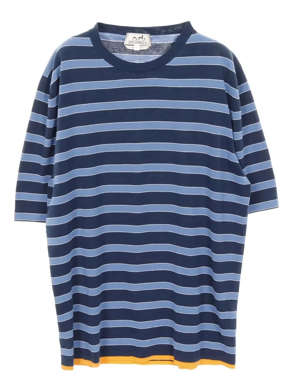Hermès Pre-Owned 2010s crew-neck striped T-shirt | Blue | Image 1