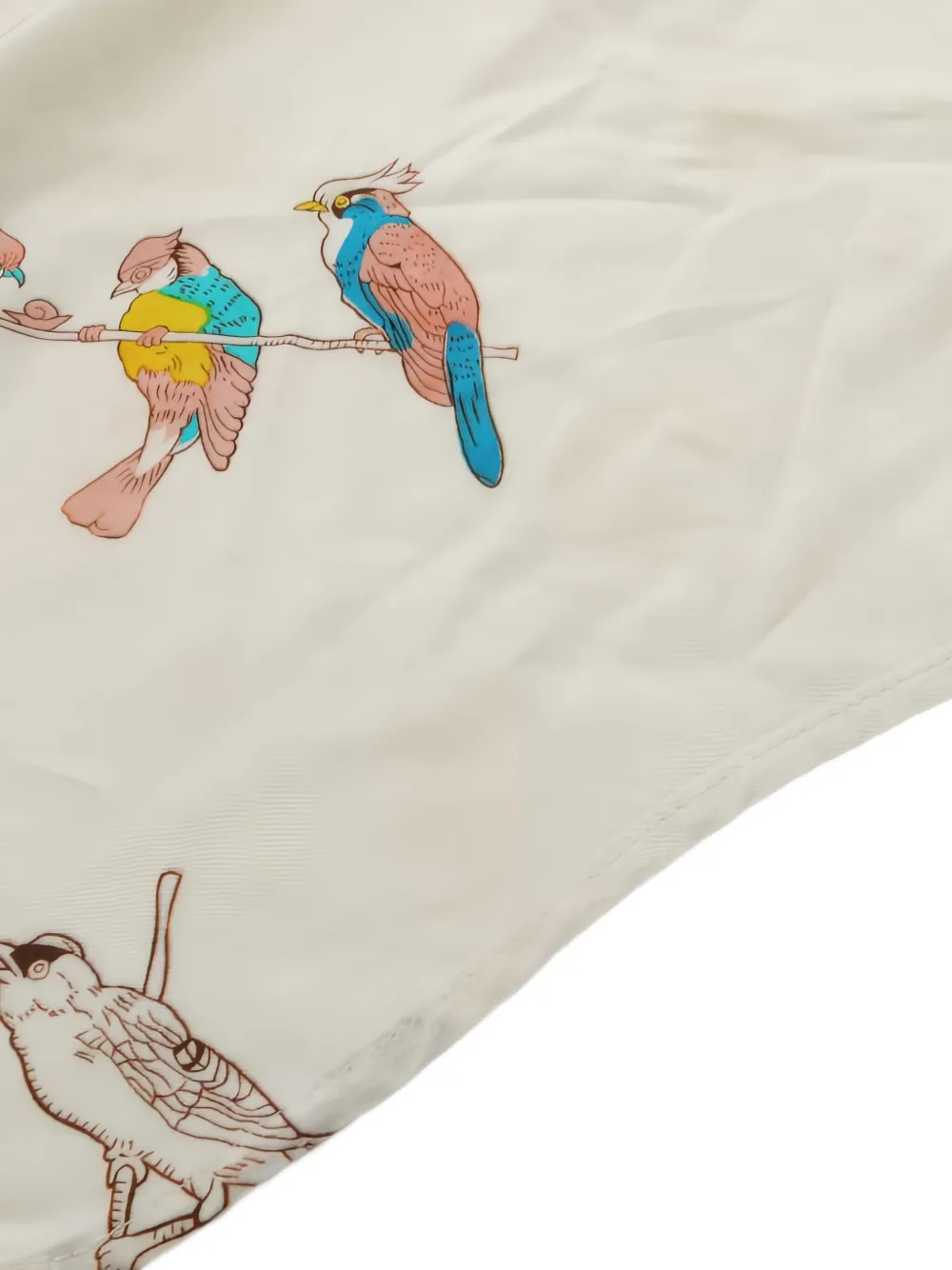 Pre-owned Loewe 2000s Paula's Ibiza Bird-print Blouse In White
