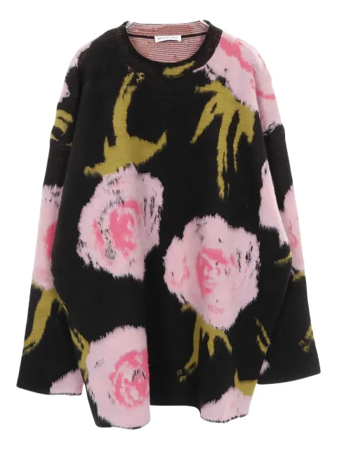 Balenciaga Pre-Owned 2010s floral-intarsia crew-neck sweater