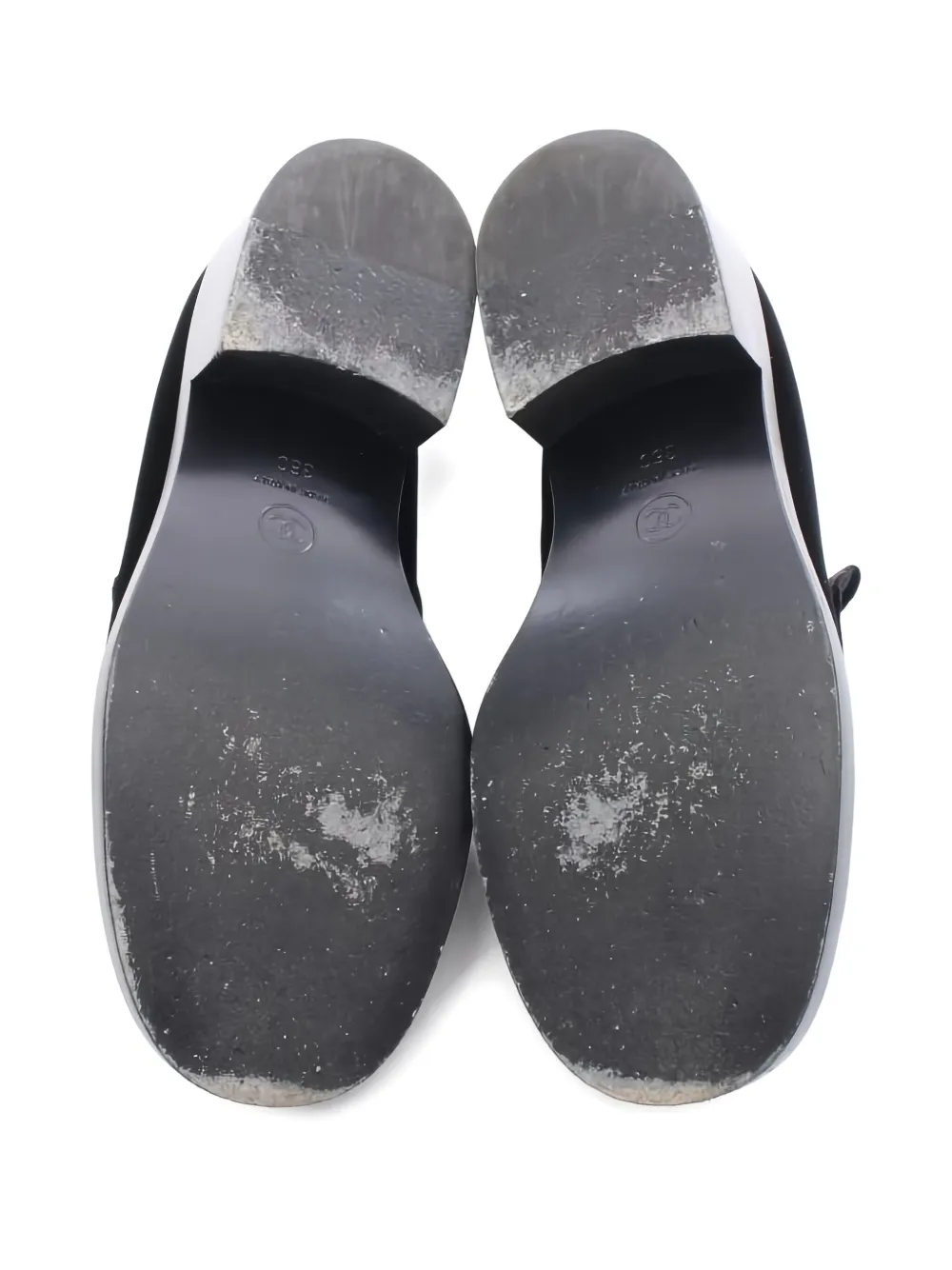 Pre-owned Chanel 1986-1988 Cc Loafers In Black