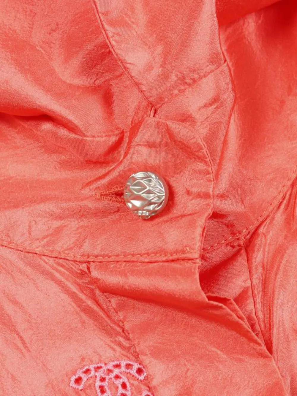 Pre-owned Chanel 1986-1988 Logo-embroidered Blouse In Orange