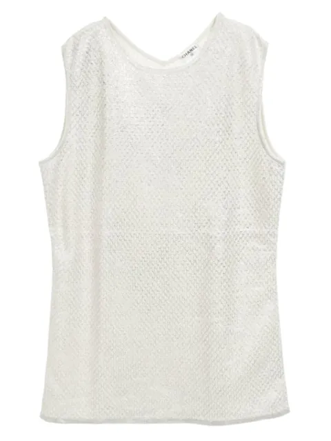 CHANEL Pre-Owned top tejido sin mangas 1986-1988
