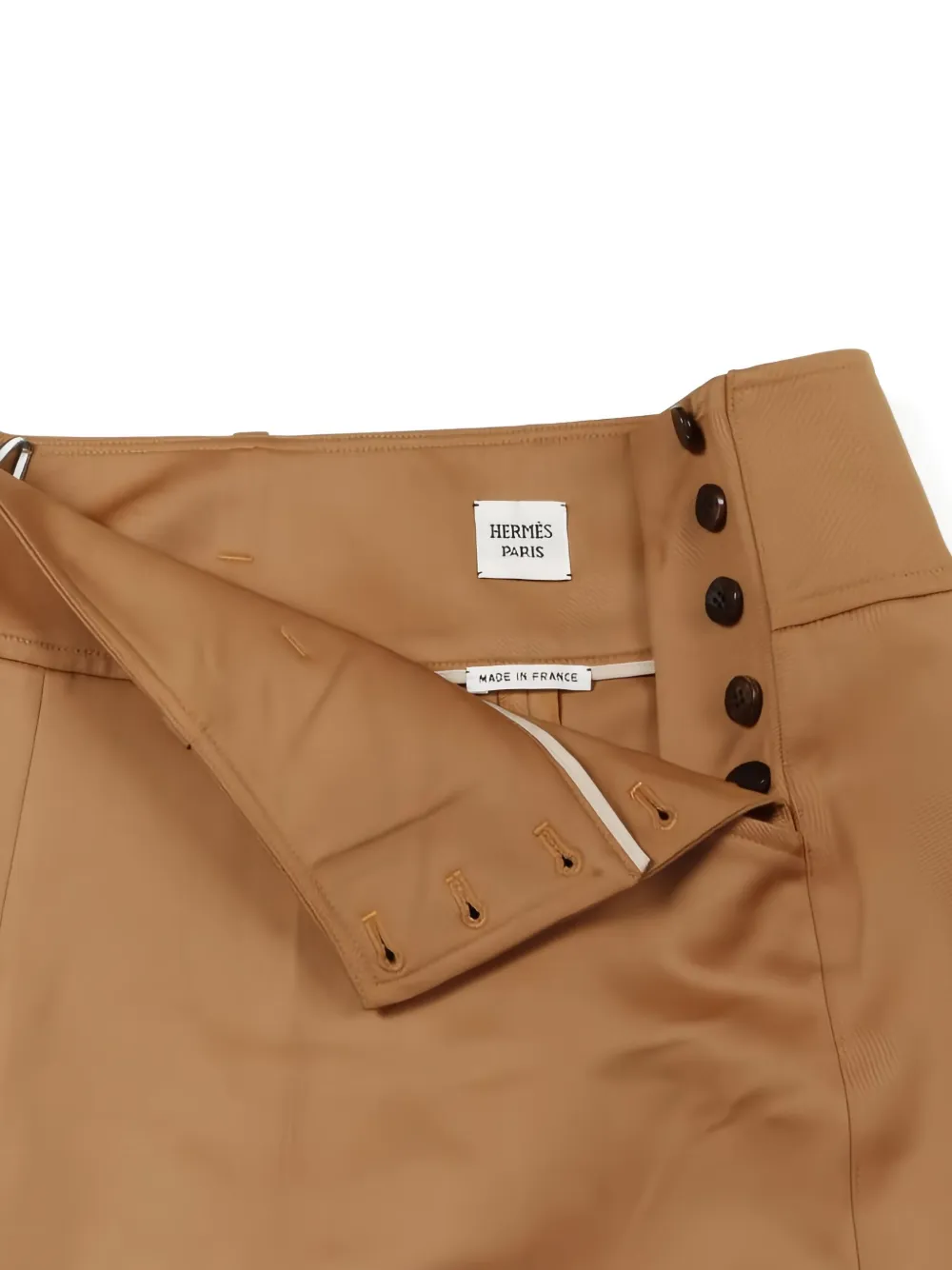 Pre-owned Hermes 2010s Button-fly Wool Shorts In Brown