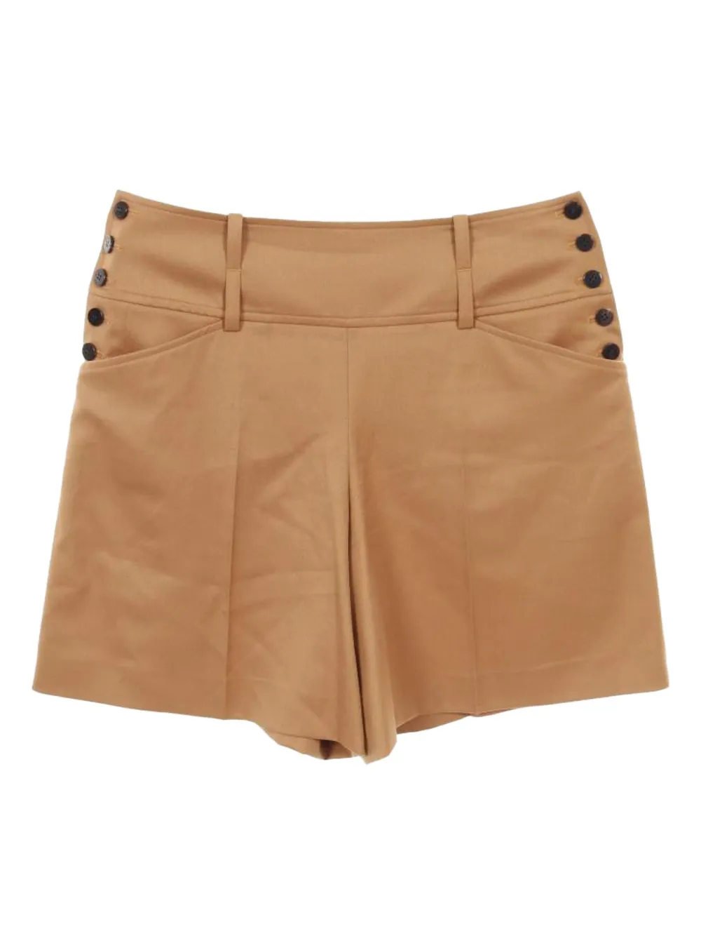 Pre-owned Hermes 2010s Button-fly Wool Shorts In Brown