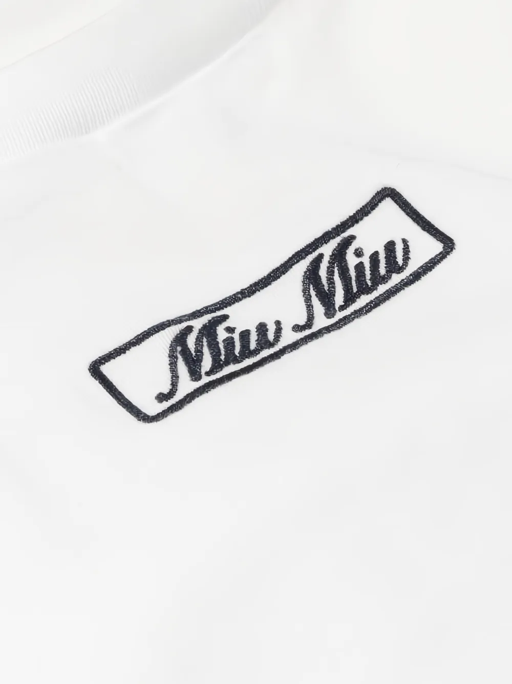 Pre-owned Miu Miu 2010s Embroidered-logo Cotton T-shirt In White