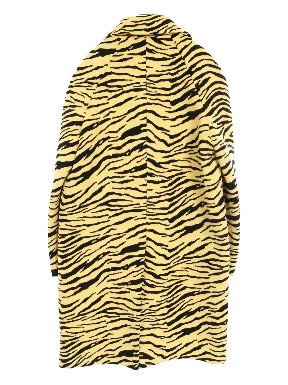 Pre-owned Celine 2010s Patterned Wool Coat In Yellow