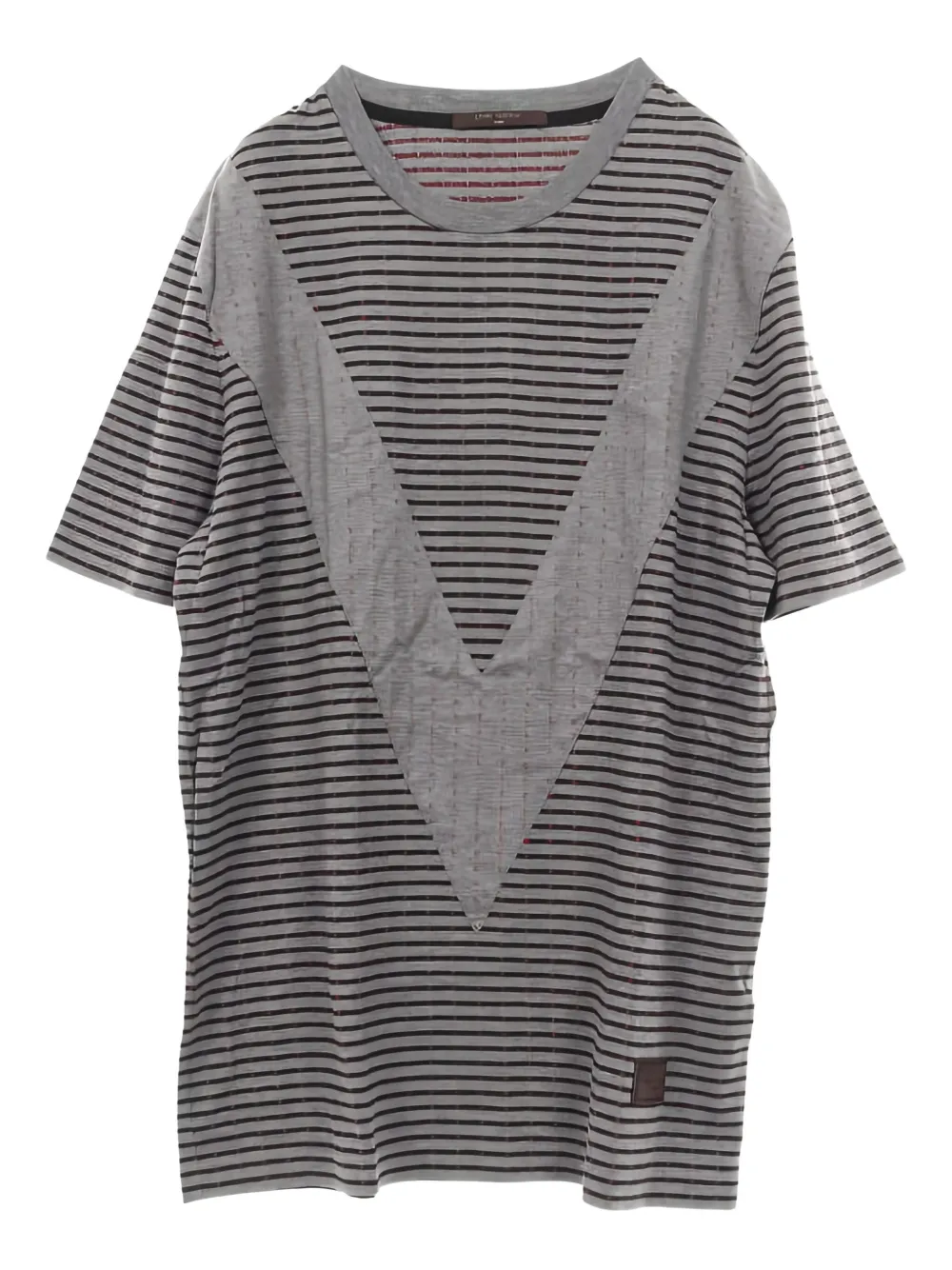 Louis Vuitton Pre-Owned 10s crew-neck striped T-shirt | Grey | Image 1