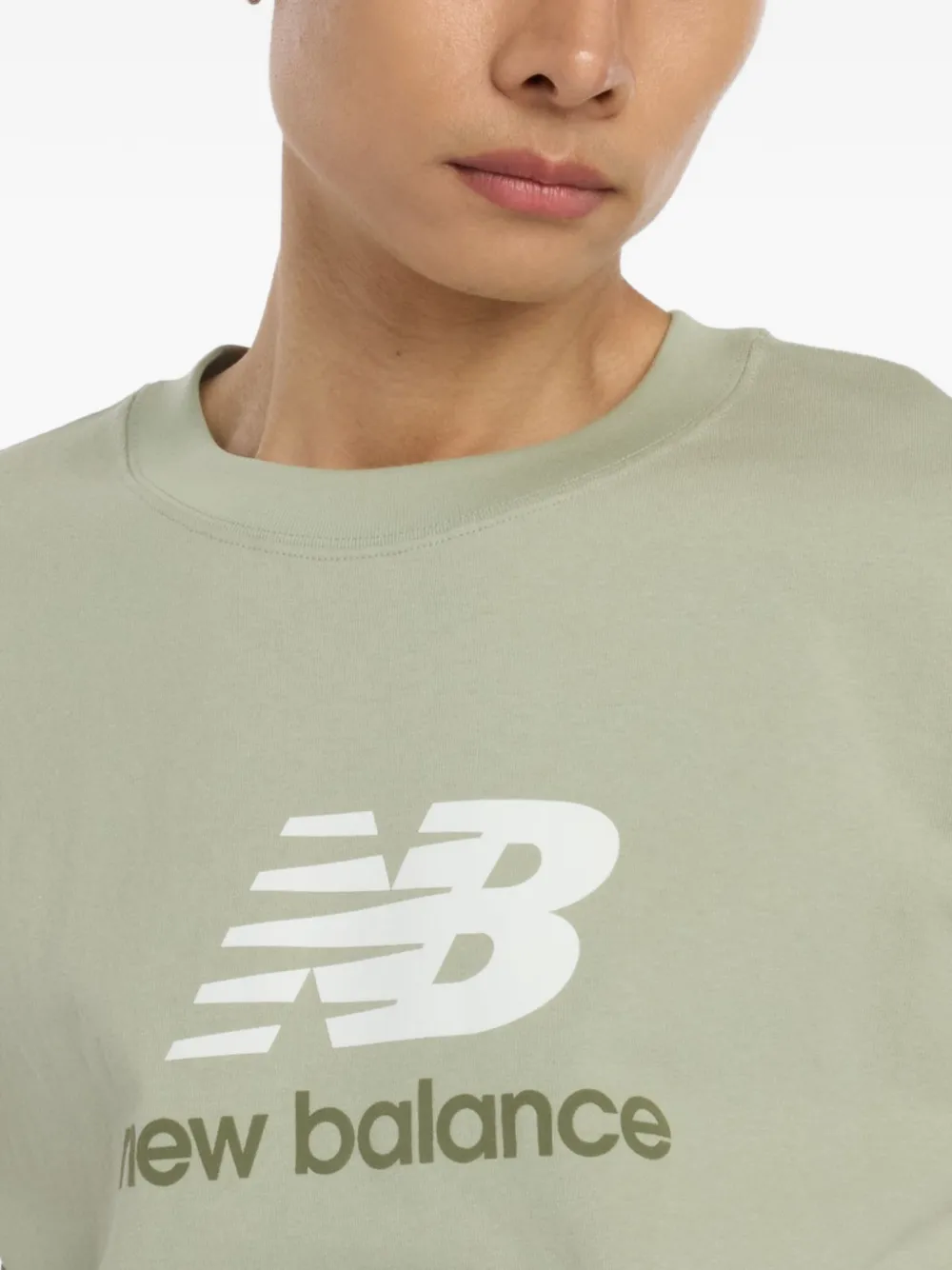 New Balance Athletics T-shirt met logo Groen