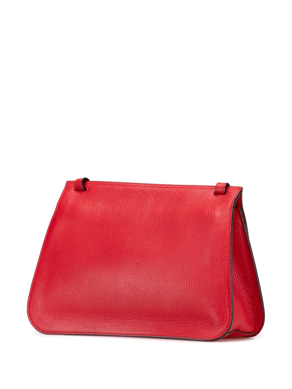 Pre-owned Gucci 2000-2015 Medium Leather Bamboo Daily Crossbody Bag In Red