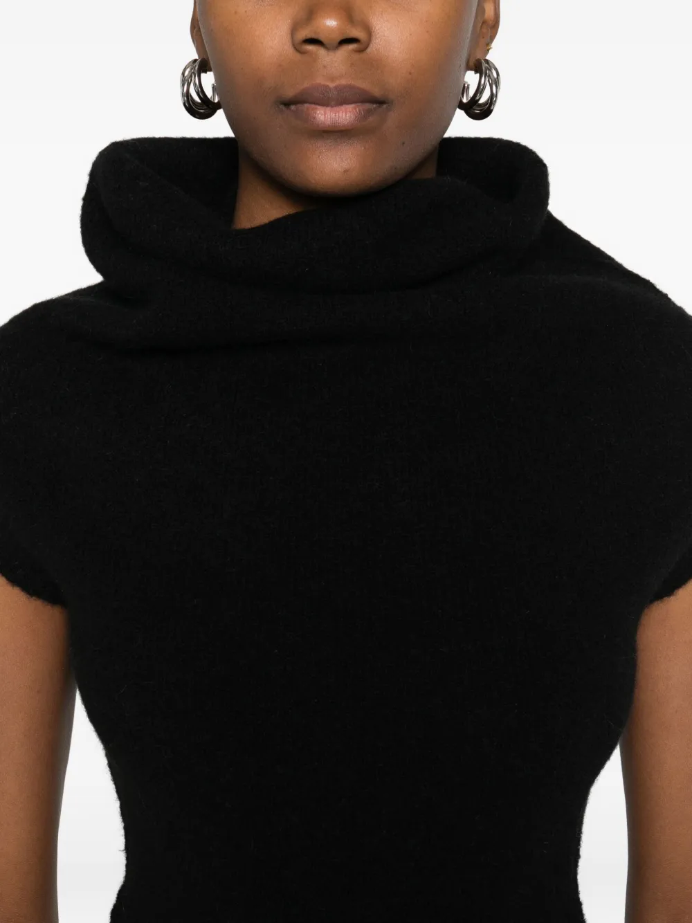 Rick Owens Cowl Neck Top In Black