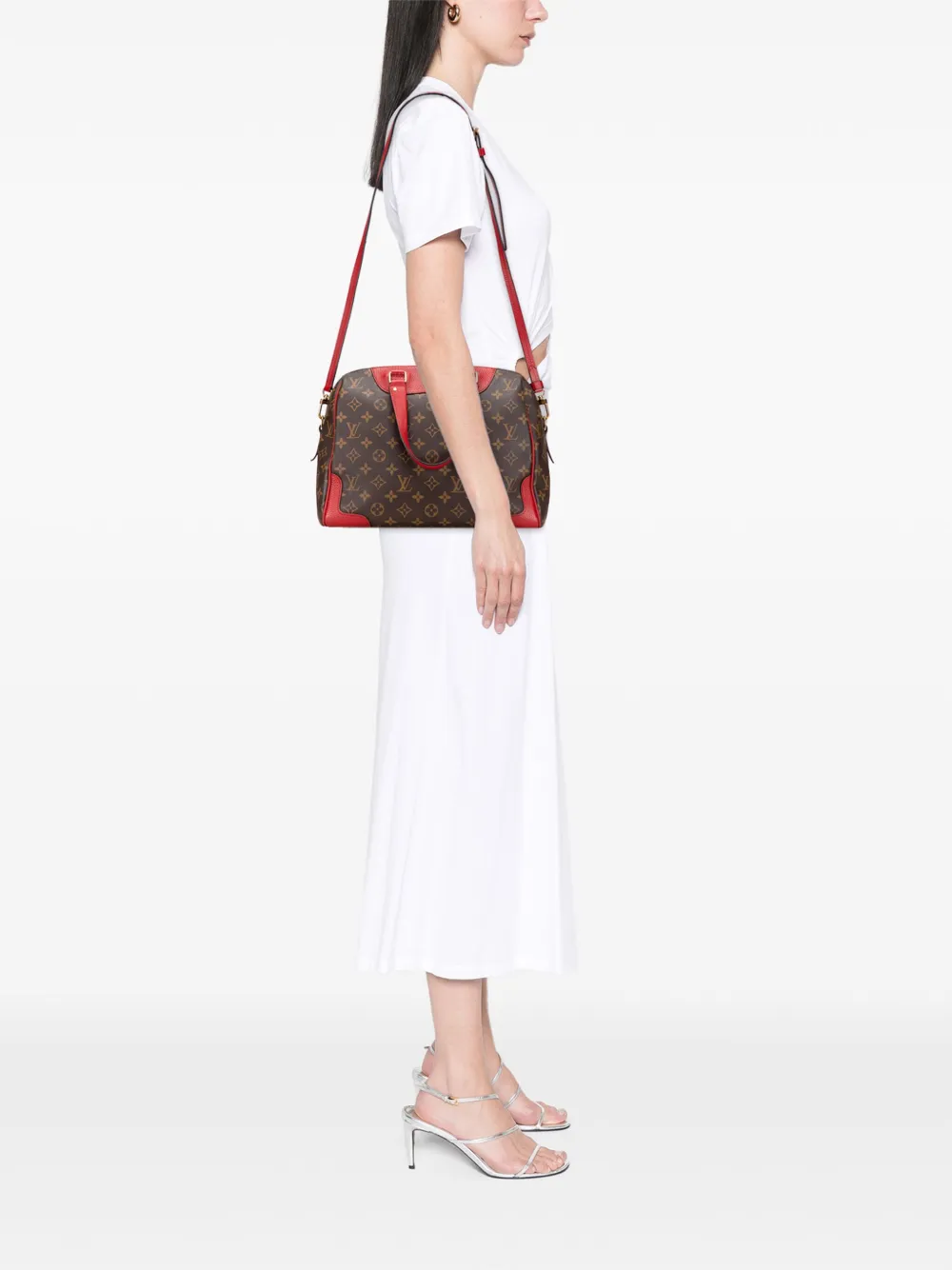 Pre-owned Louis Vuitton 2015 Monogram Retiro Pm Satchel In Brown