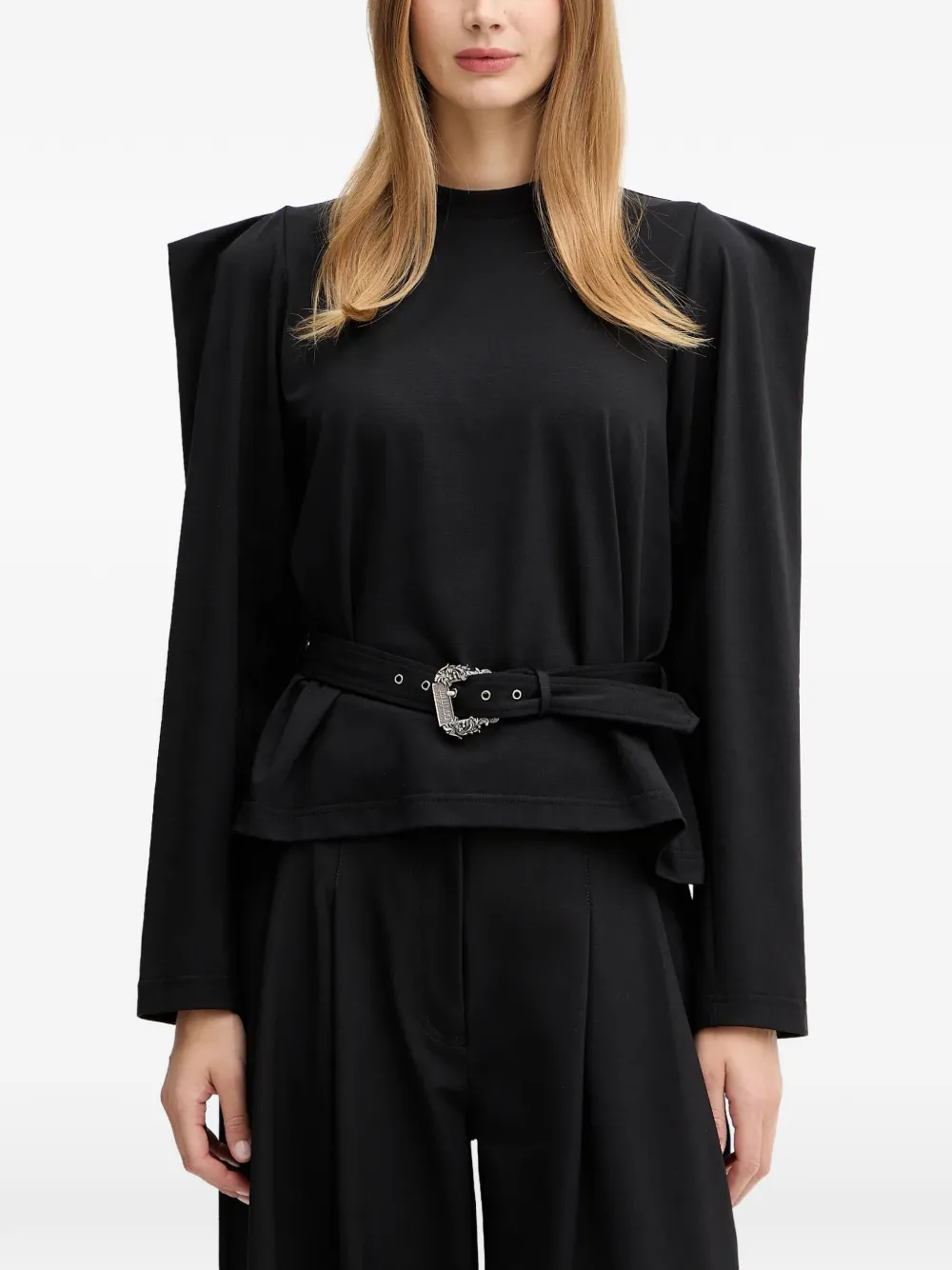 Versace Jeans Couture Top con fibbia - Nero