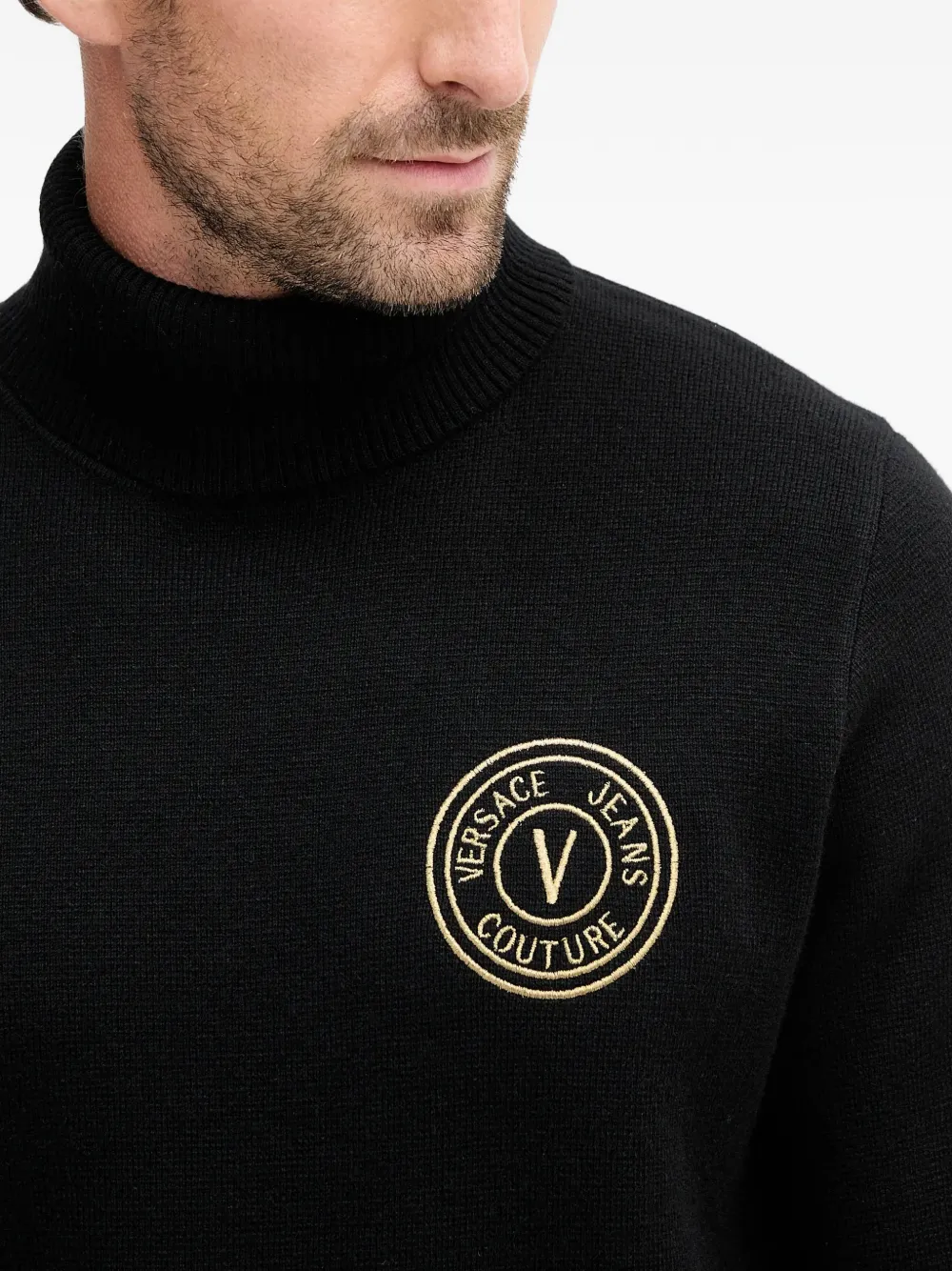 Logo-Embroidered Roll-Neck Sweater