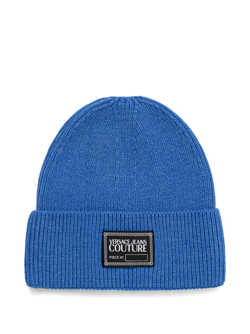 Versace Jeans Couture Beanie mit Logo-Patch - Blau