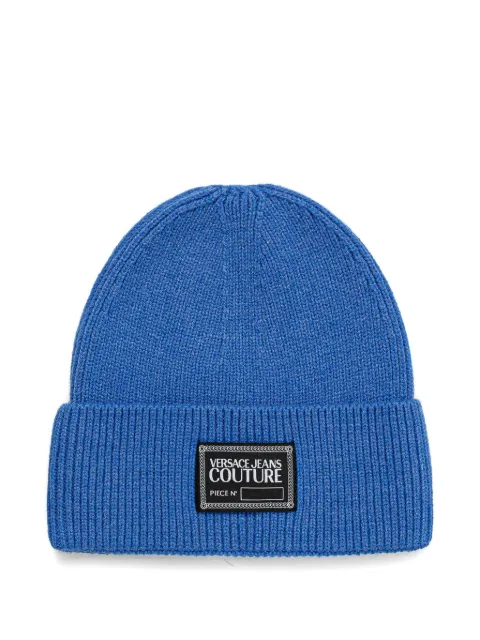 Versace Jeans Couture logo-patch beanie hat