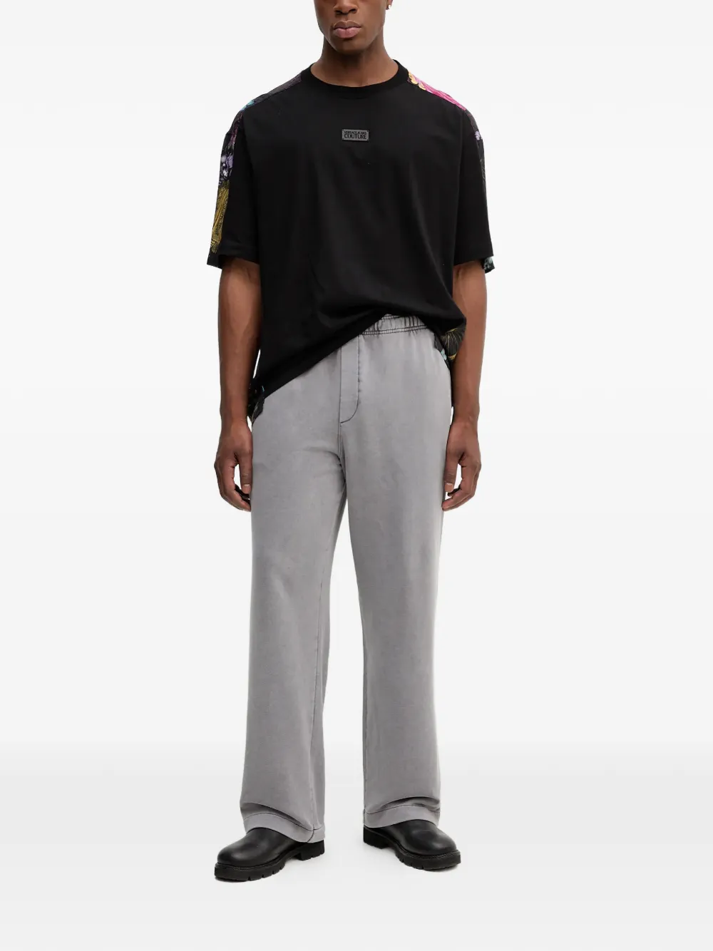 Versace Jeans Couture T-shirt met logoplakkaat op de achterkant - Zwart