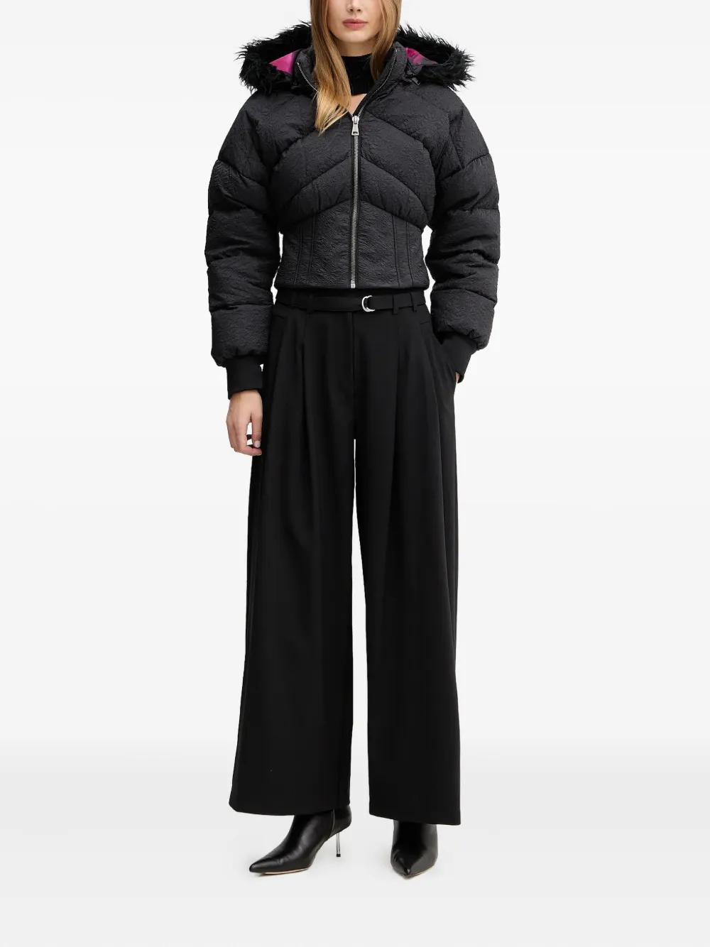 Versace Jeans Couture Gekreukt donsjack Zwart