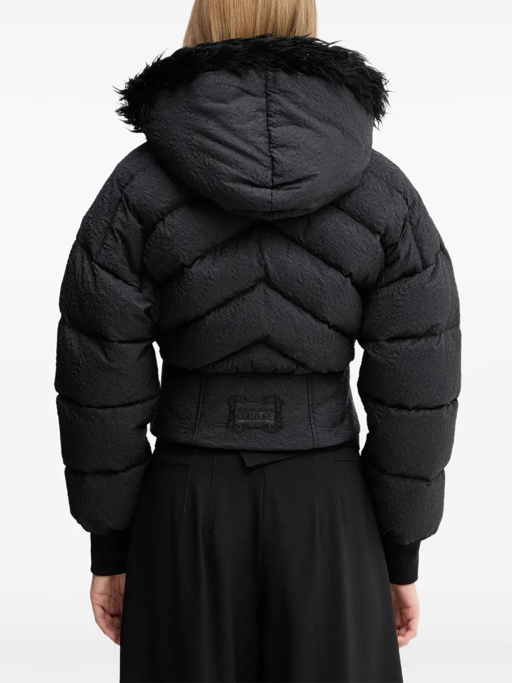 Versace Jeans Couture Gekreukt donsjack Zwart