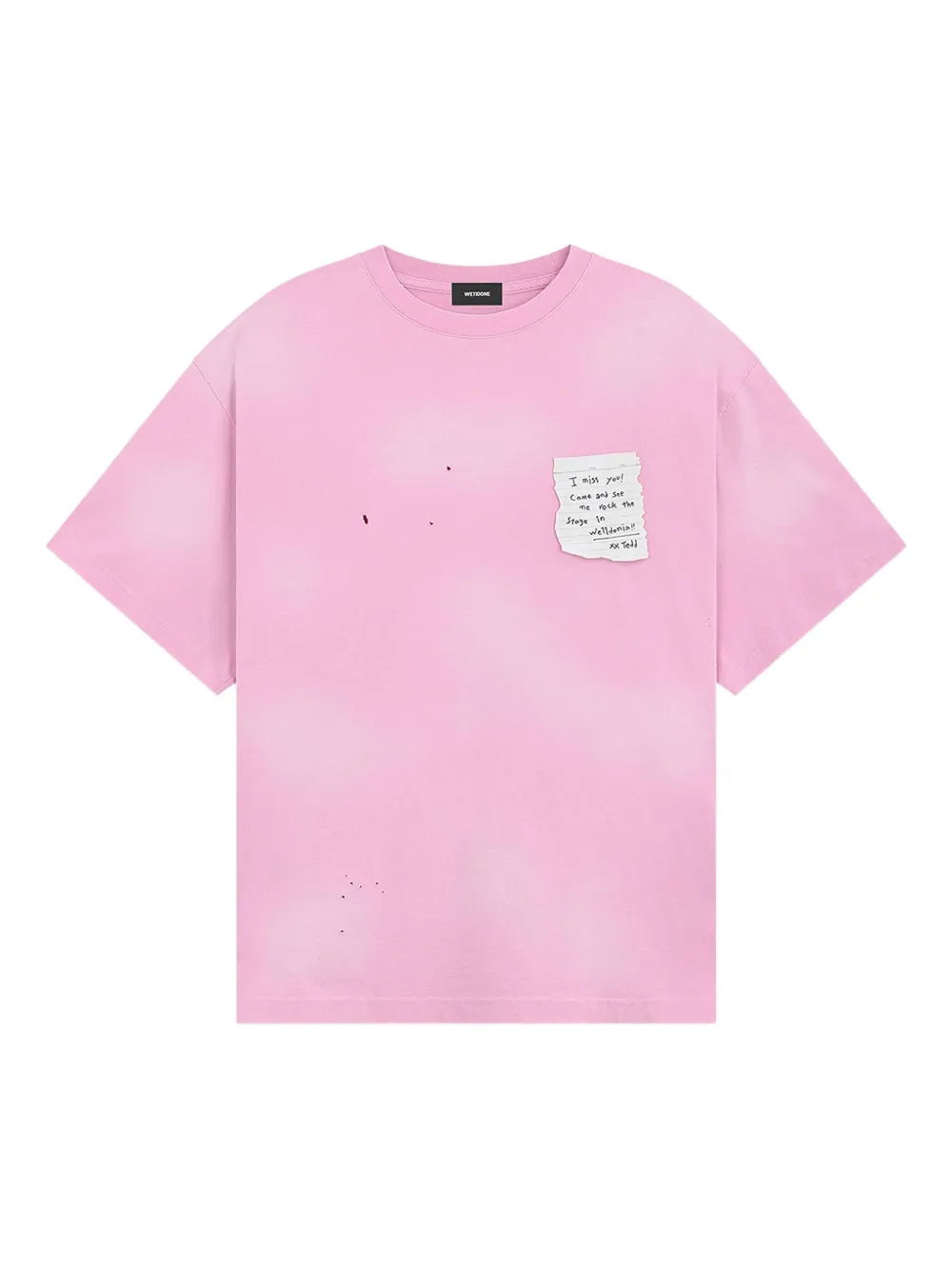 We11done note-motif T-shirt | Pink | Image 1