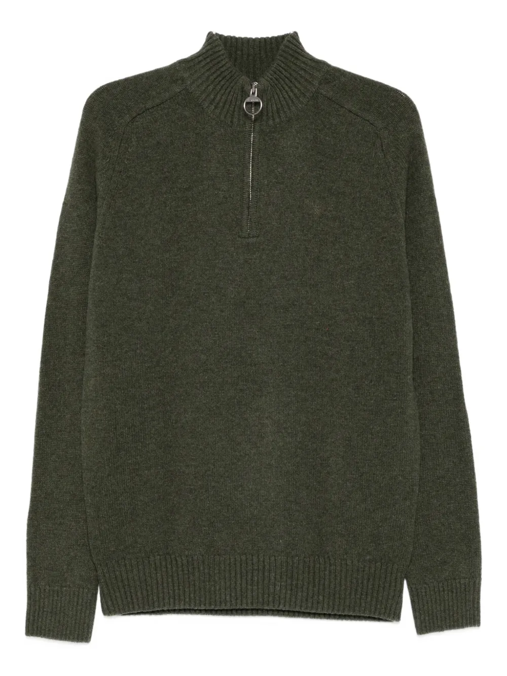 Barbour Half-zip Wool Sweater In Green