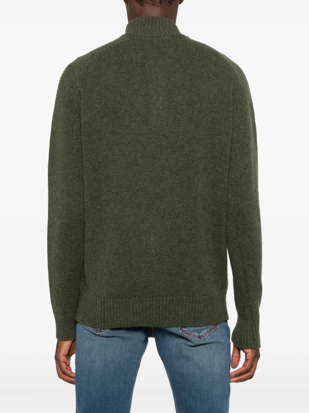 Barbour Half-zip Wool Sweater In Green