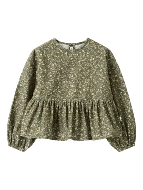 Il Gufo floral velvet blouse