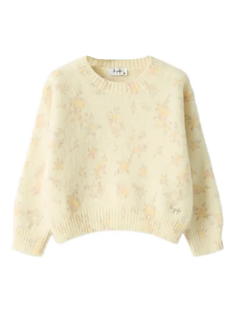 Il Gufo floral-pattern crew-neck sweater