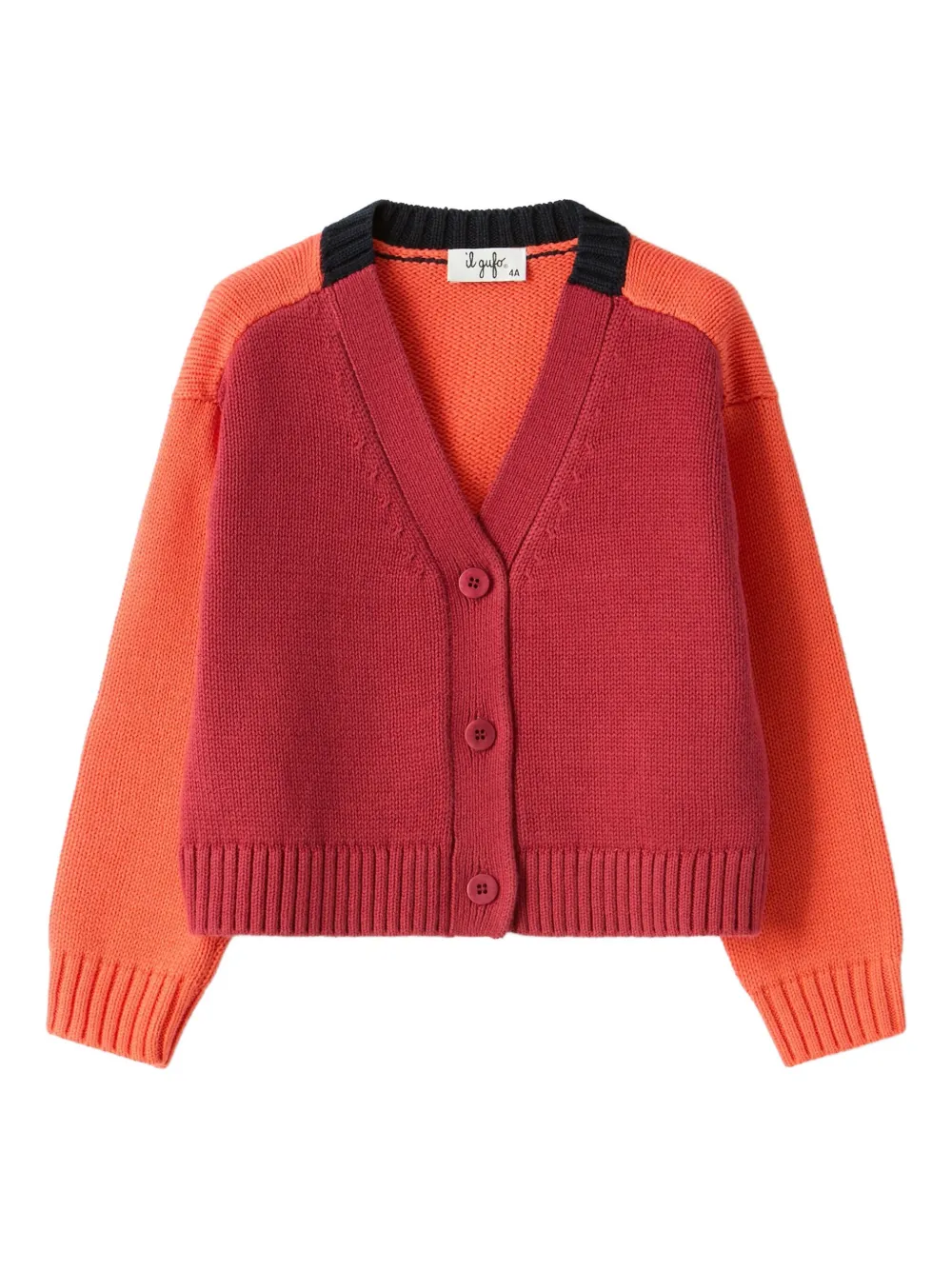 Il Gufo cárdigan con diseño color block y cuello en V | naranja | Image 1