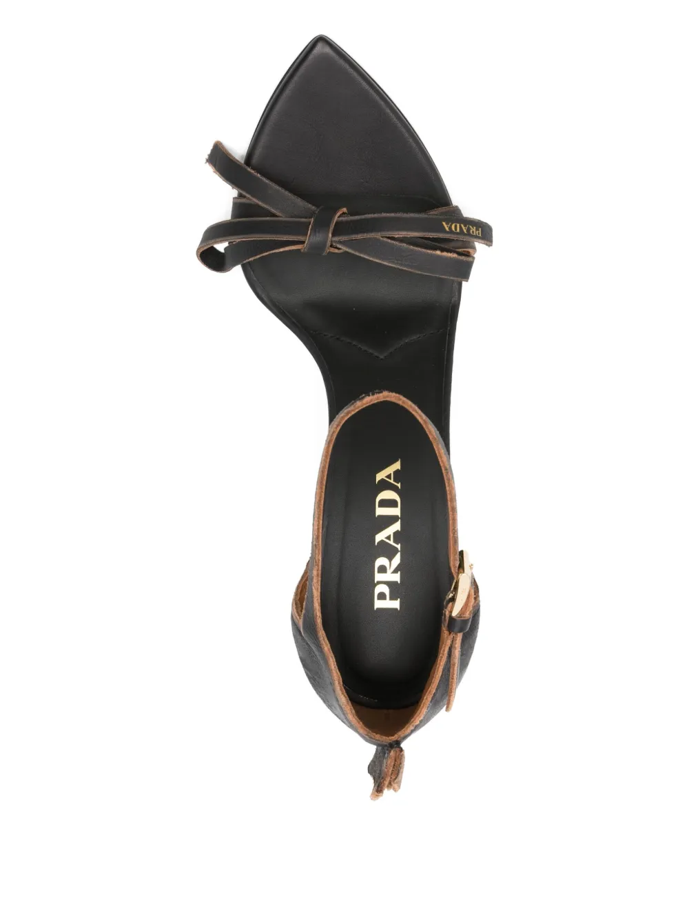Prada 85 mm sandalen verfraaid met strik Zwart