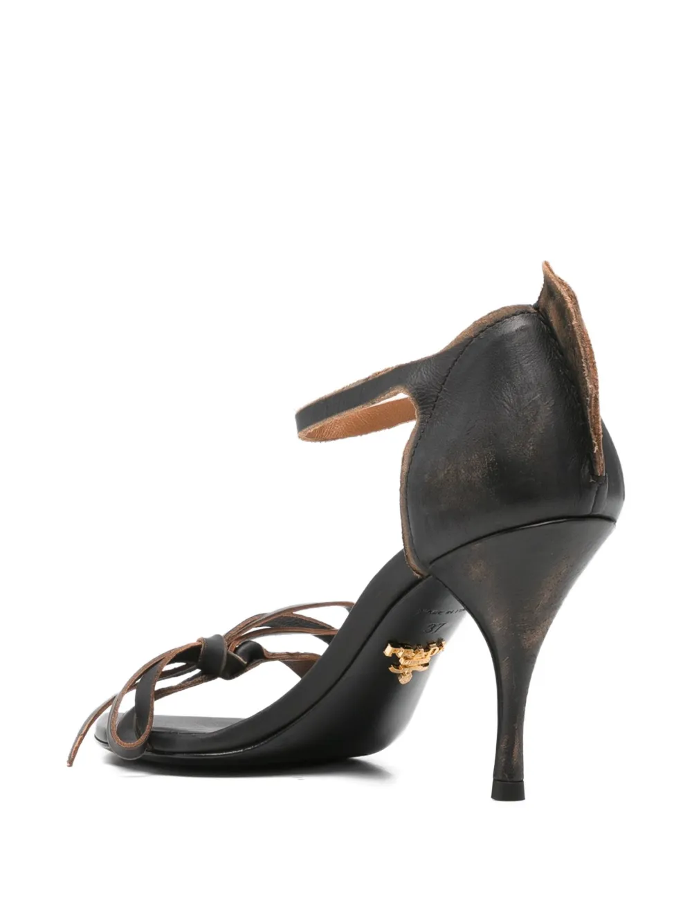 Prada 85 mm sandalen verfraaid met strik Zwart