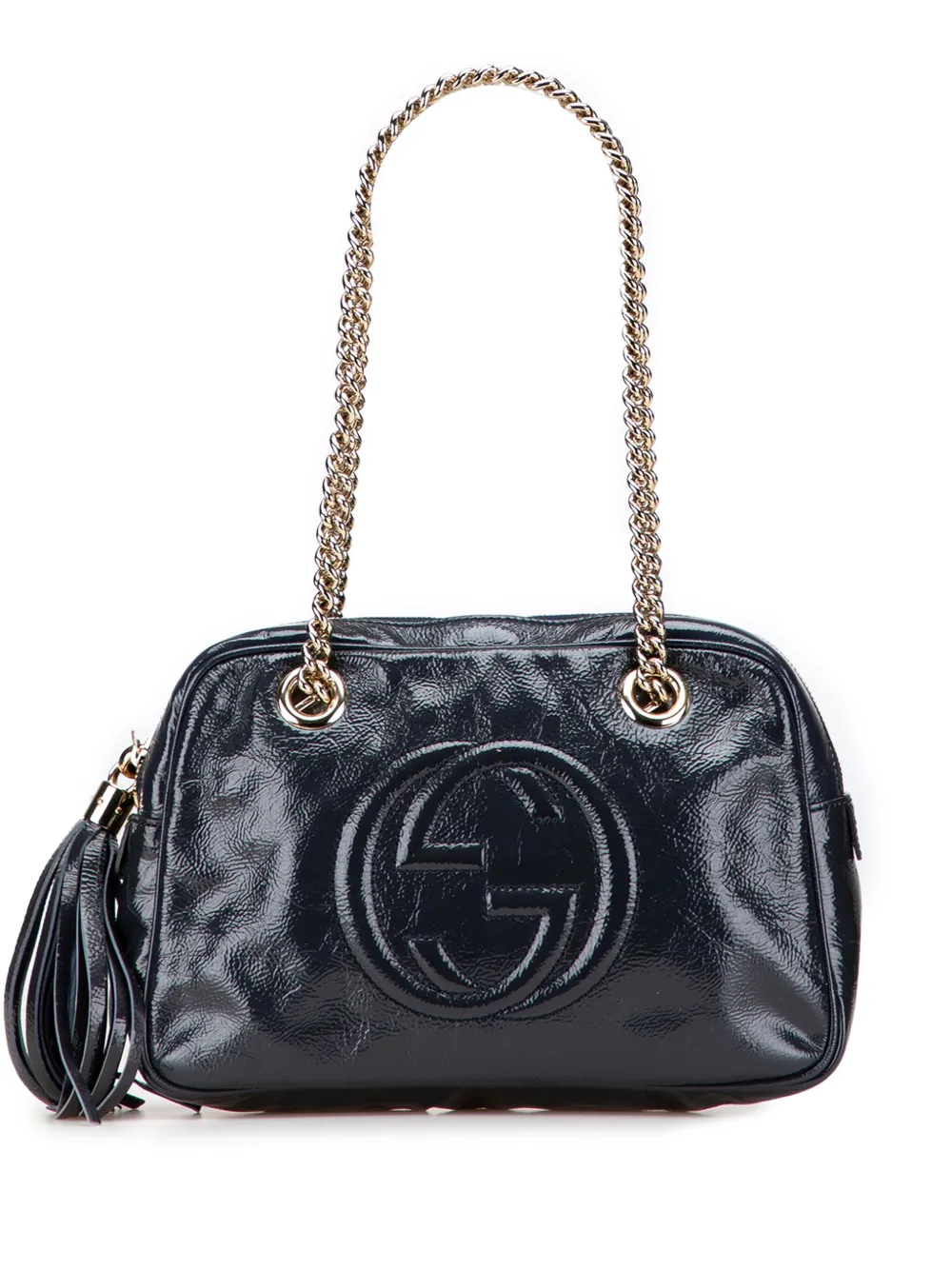 Gucci Pre-Owned 2000-2015 Patent Soho Chain Zip shoulder bag - ブルー Gucci Pre-Owned 2000-2015 Patent Soho Chain Zip shoulder bag - ブルー