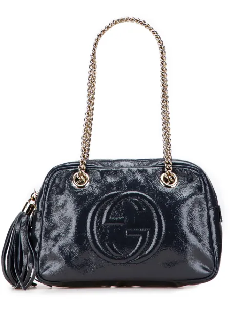 Gucci Pre-Owned 2000-2015 Patent Soho Chain Zip shoulder bag