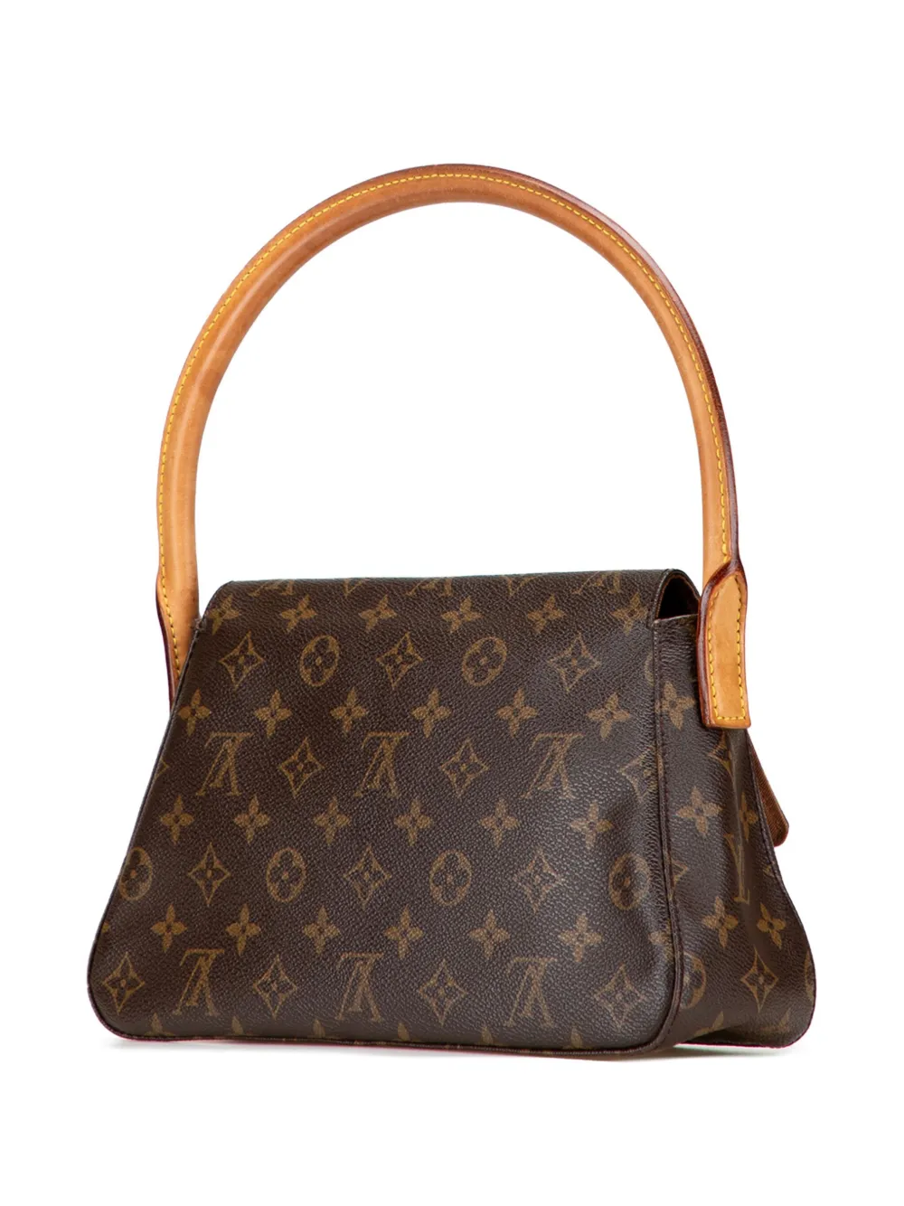 Pre-owned Louis Vuitton 2001 Monogram Mini Looping Shoulder Bag In Brown