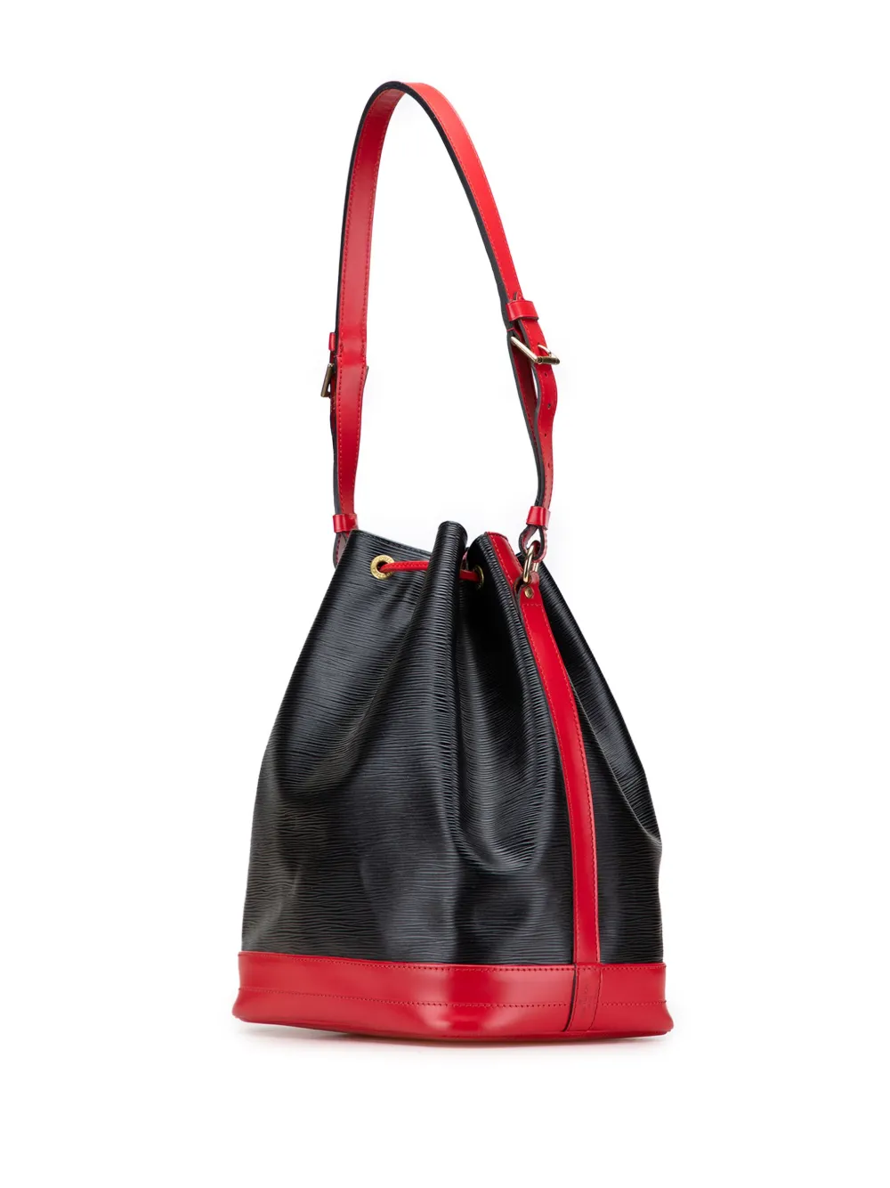 Pre-owned Louis Vuitton 1995 Epi Bicolor Noe Gm Bucket Bag In Black